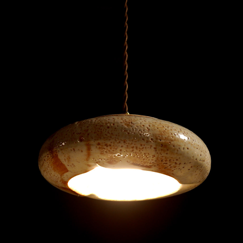 作地未詳｜美濃焼(?)｜土｜鉄点｜ペンダントライト