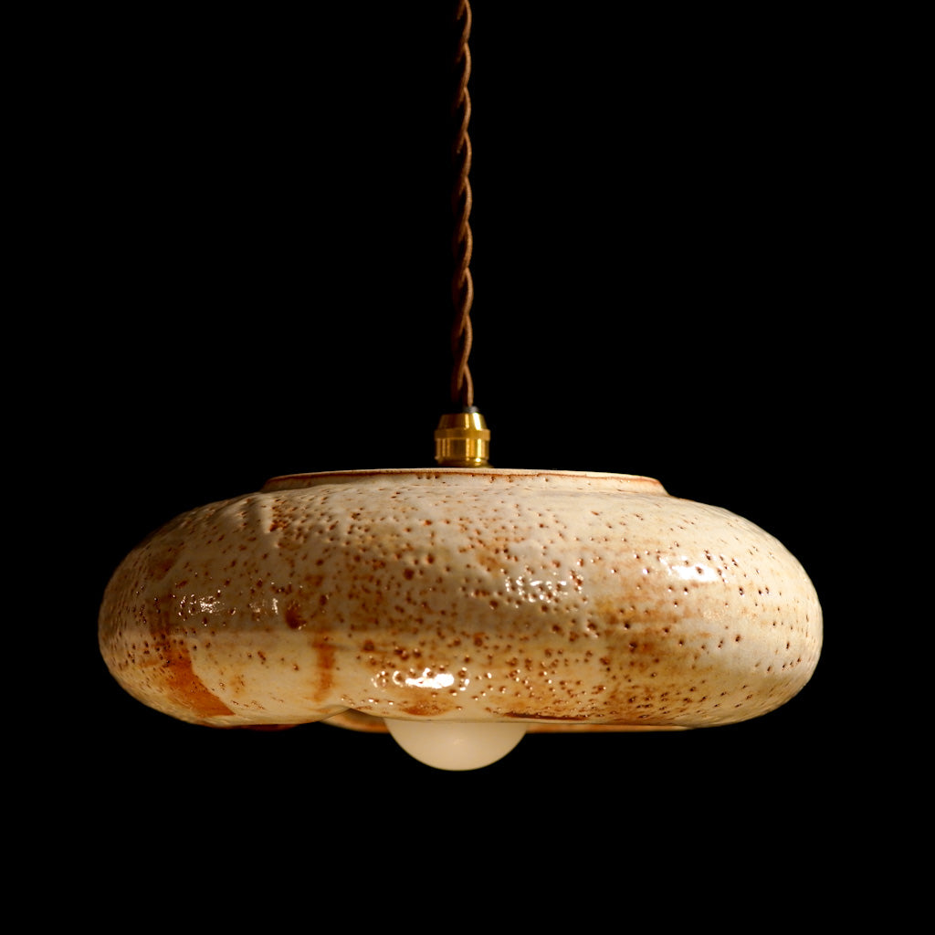 作地未詳｜美濃焼(?)｜土｜鉄点｜ペンダントライト