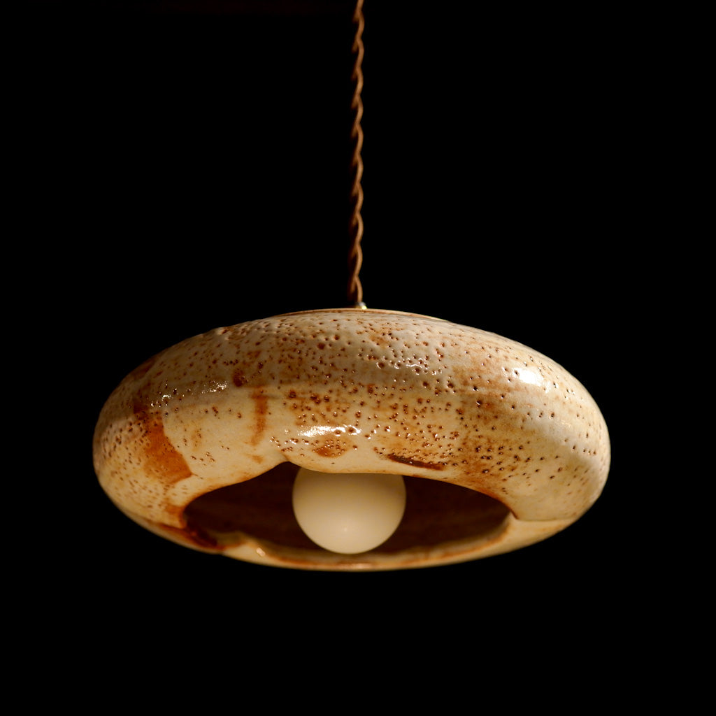 作地未詳｜美濃焼(?)｜土｜鉄点｜ペンダントライト