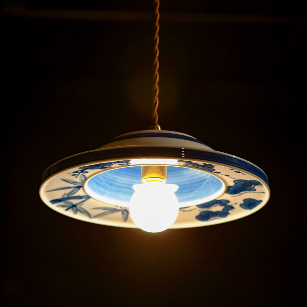 作地未詳｜松・竹・梅｜染付｜ペンダントライト