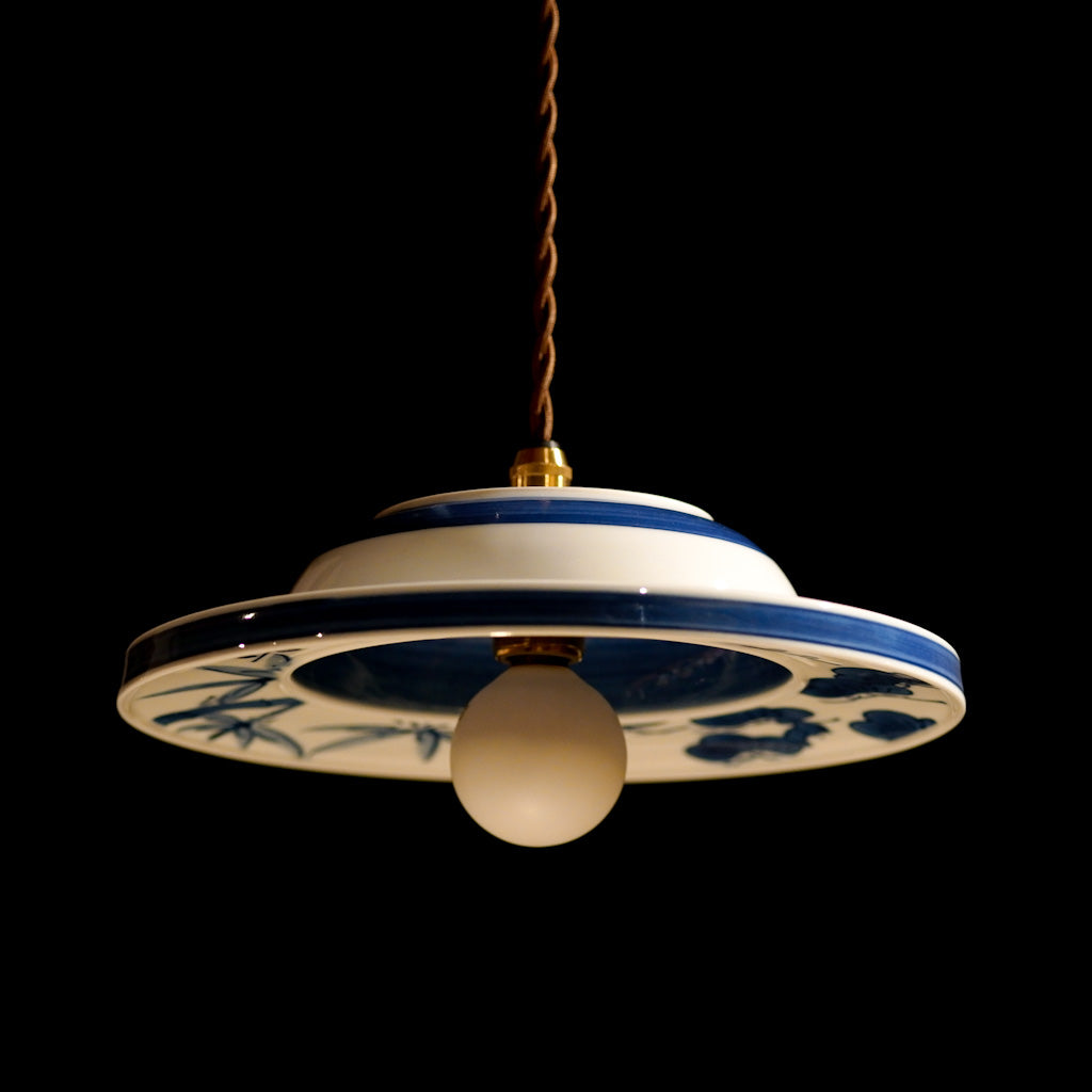 作地未詳｜松・竹・梅｜染付｜ペンダントライト