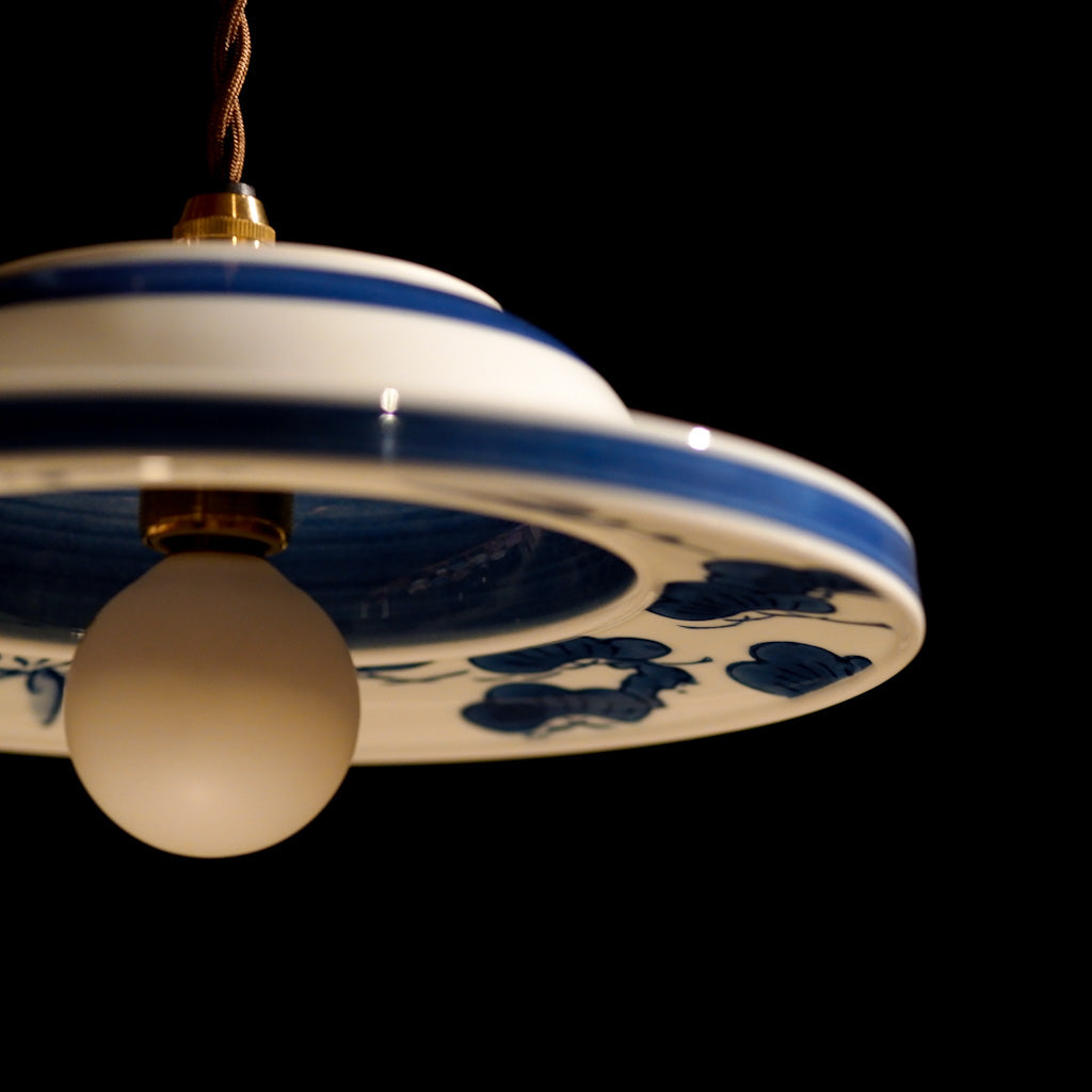 作地未詳｜松・竹・梅｜染付｜ペンダントライト