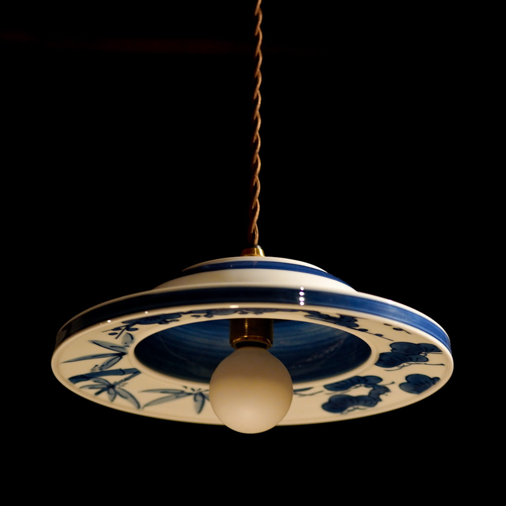 作地未詳｜松・竹・梅｜染付｜ペンダントライト