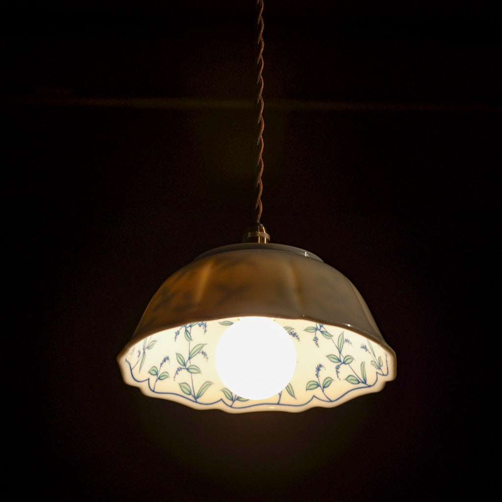 作地未詳｜たち吉｜鉢｜草文様｜ペンダントライト