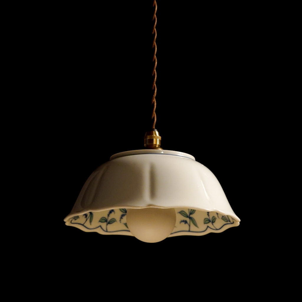 作地未詳｜たち吉｜鉢｜草文様｜ペンダントライト