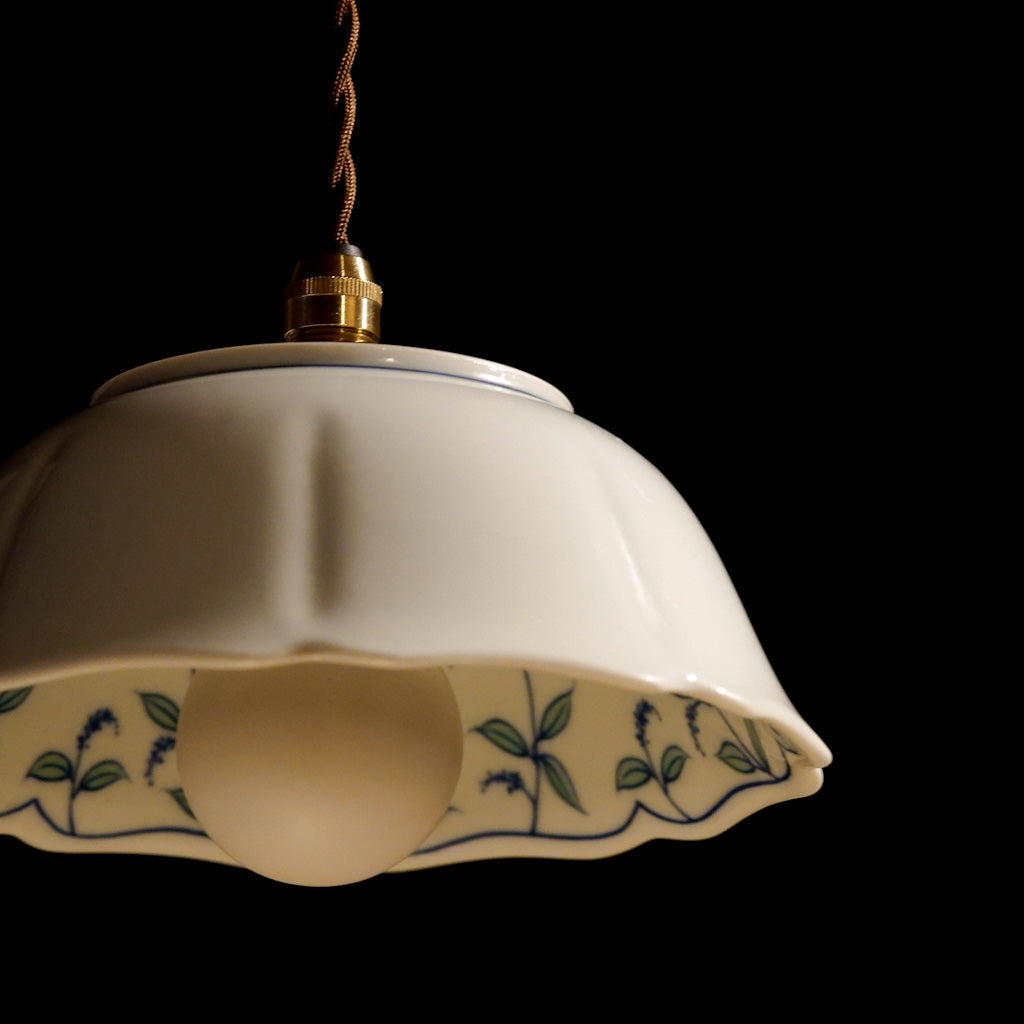 作地未詳｜たち吉｜鉢｜草文様｜ペンダントライト