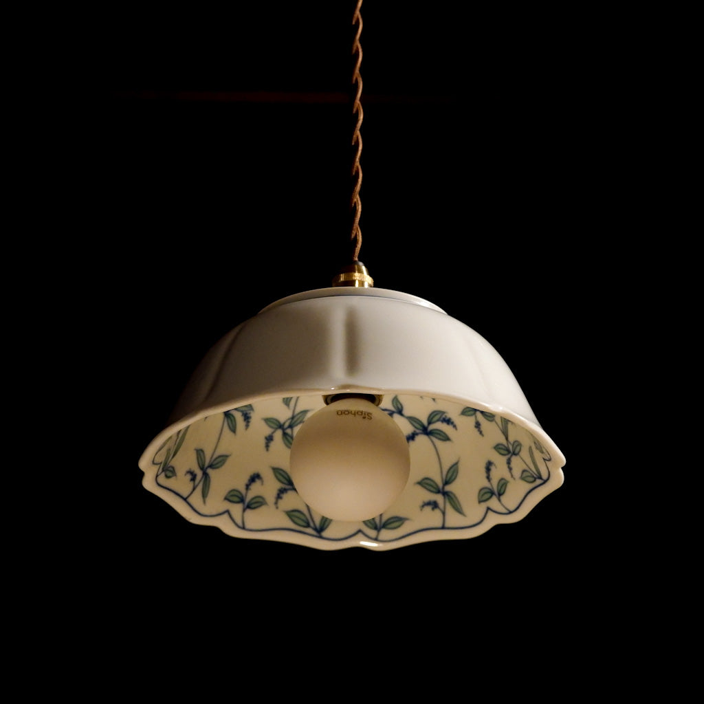 作地未詳｜たち吉｜鉢｜草文様｜ペンダントライト