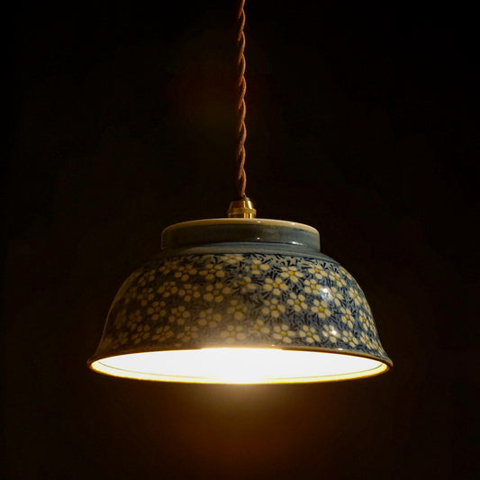 美濃焼｜貫入｜小花｜ペンダントライト