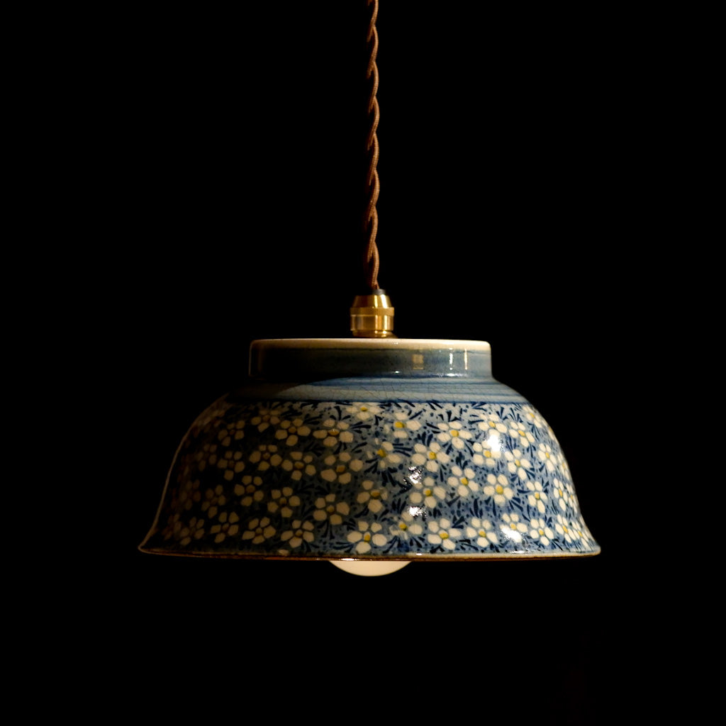 美濃焼｜貫入｜小花｜ペンダントライト