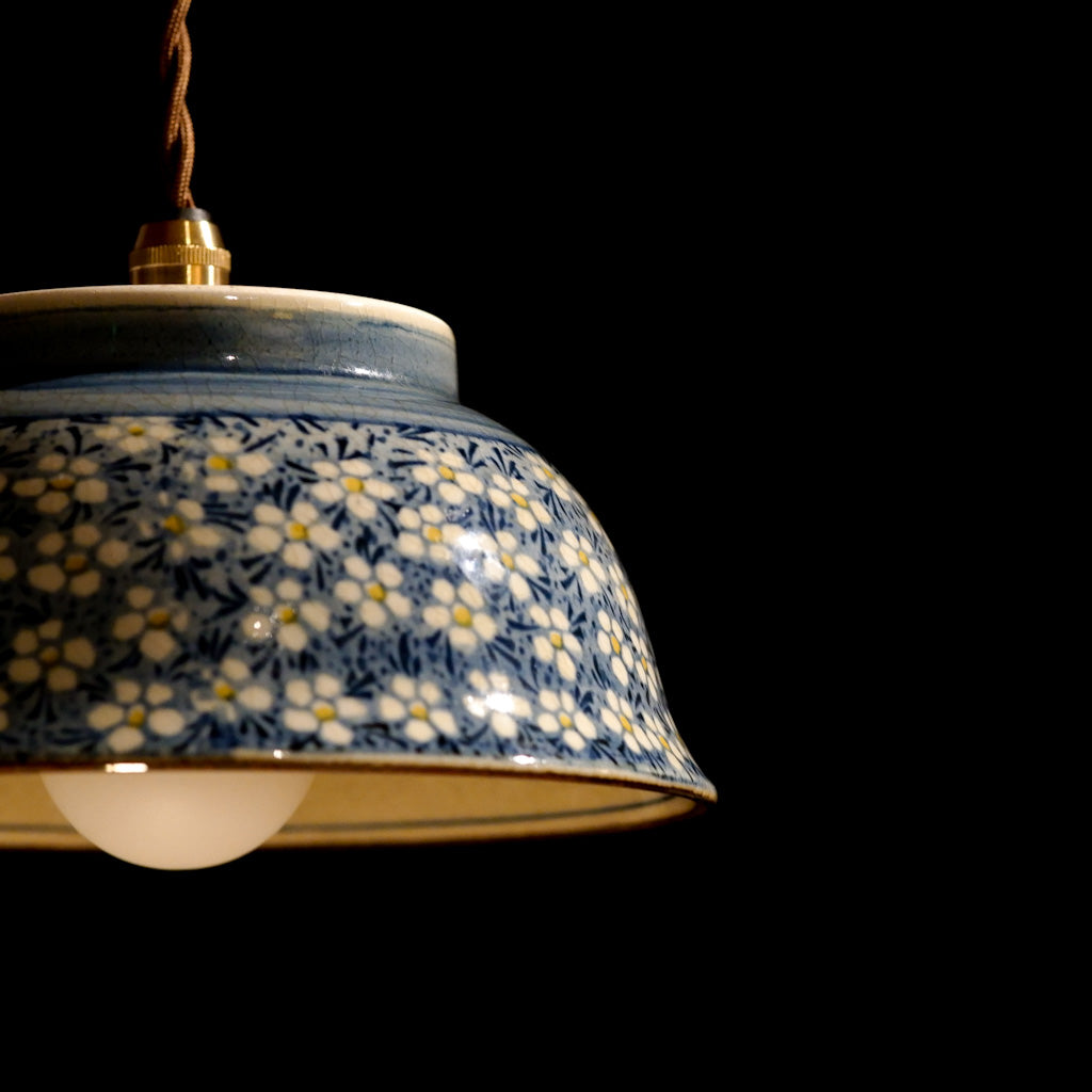美濃焼｜貫入｜小花｜ペンダントライト