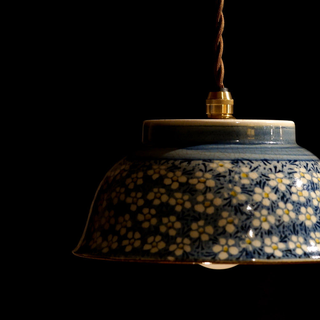 美濃焼｜貫入｜小花｜ペンダントライト