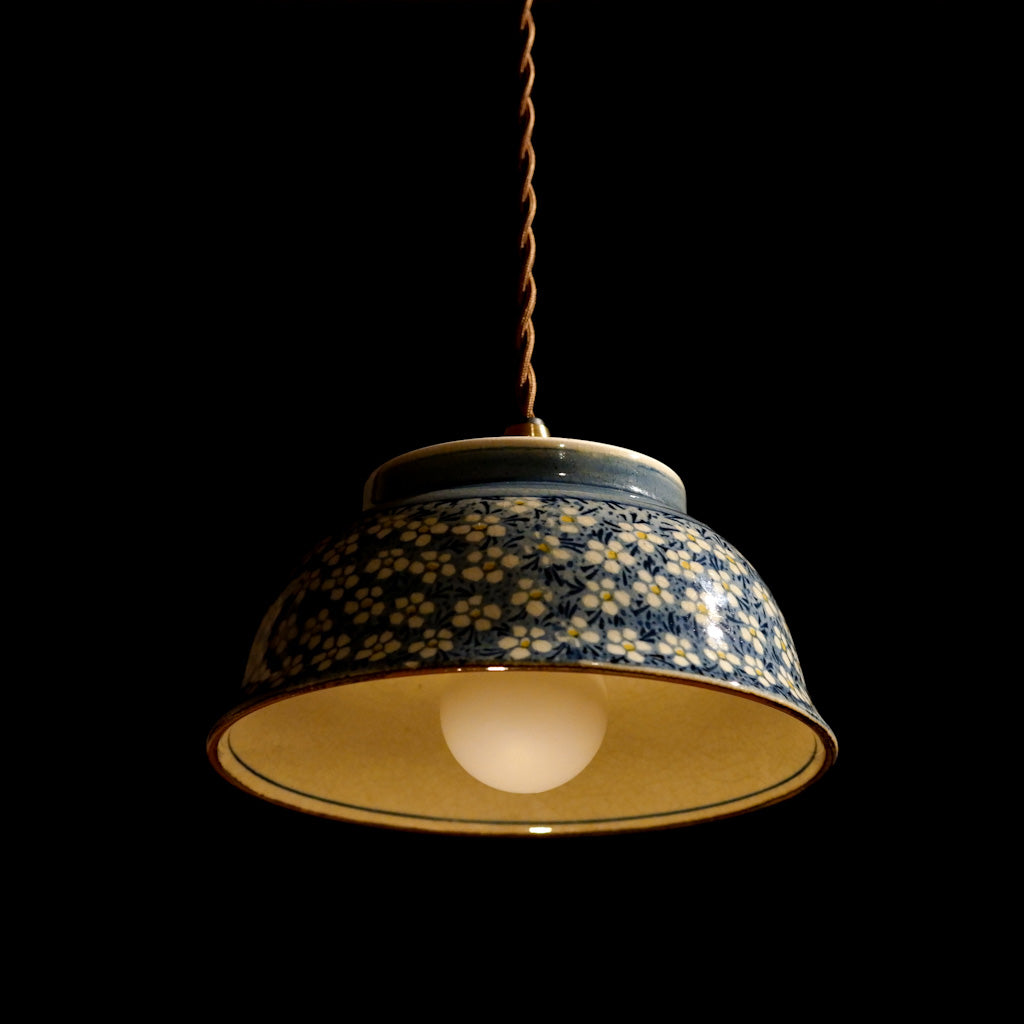 美濃焼｜貫入｜小花｜ペンダントライト