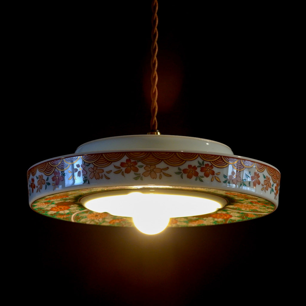 有田焼｜哲山作｜金彩｜緑・多彩色｜ペンダントライト