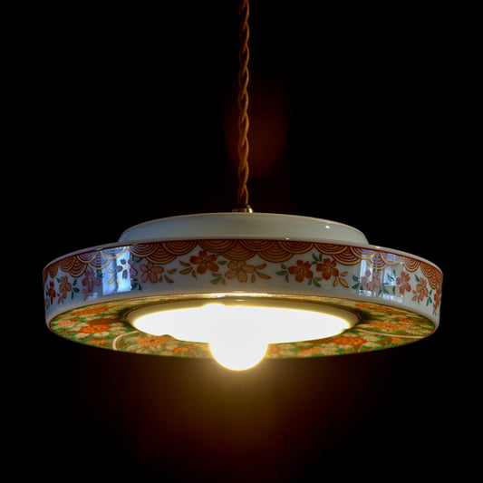 有田焼｜哲山作｜金彩｜緑・多彩色｜ペンダントライト