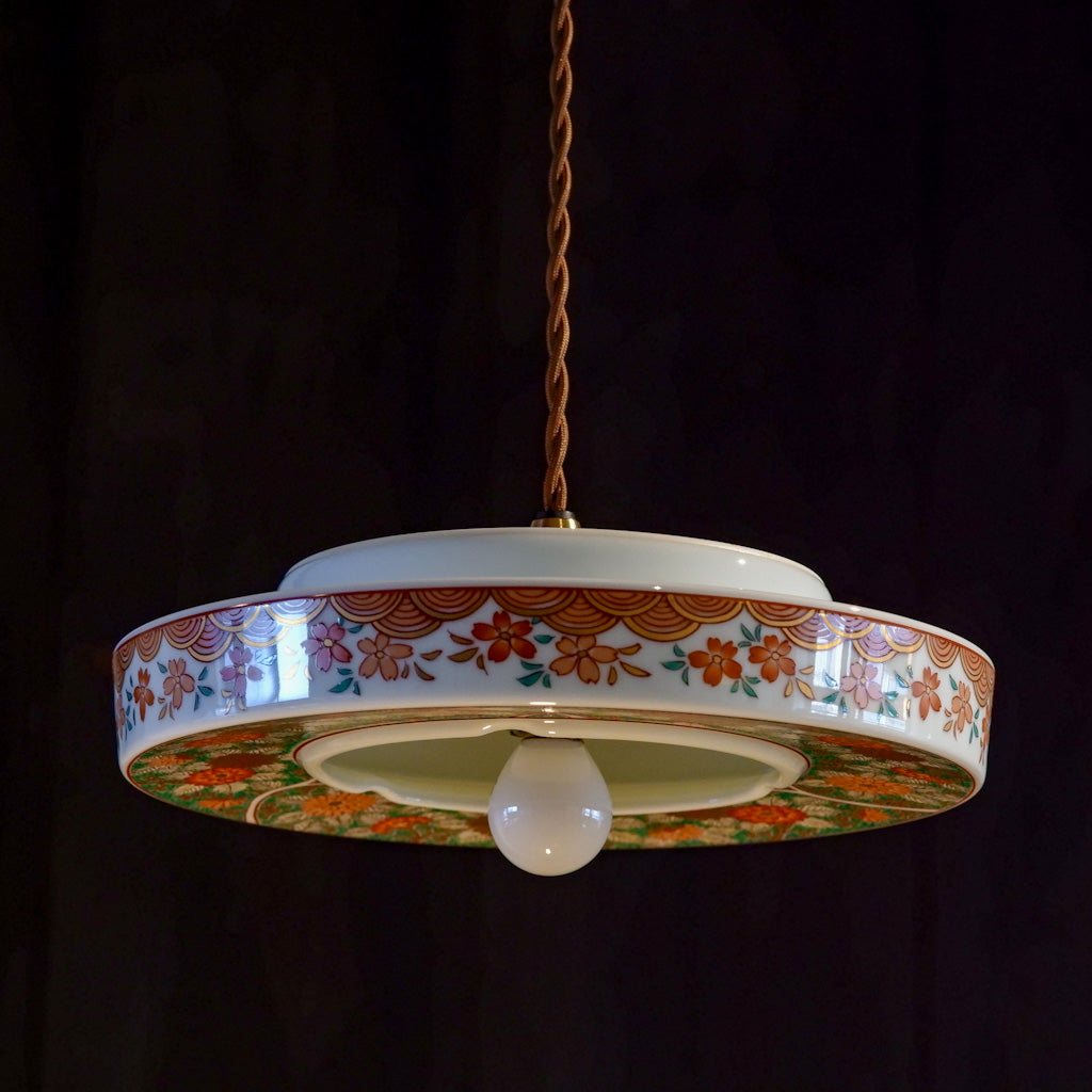 有田焼｜哲山作｜金彩｜緑・多彩色｜ペンダントライト