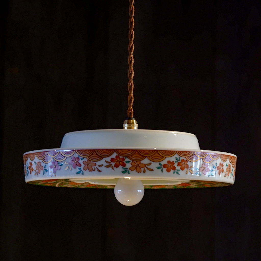 有田焼｜哲山作｜金彩｜緑・多彩色｜ペンダントライト