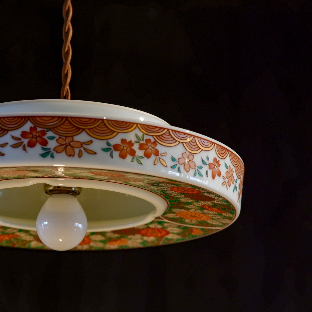 有田焼｜哲山作｜金彩｜緑・多彩色｜ペンダントライト