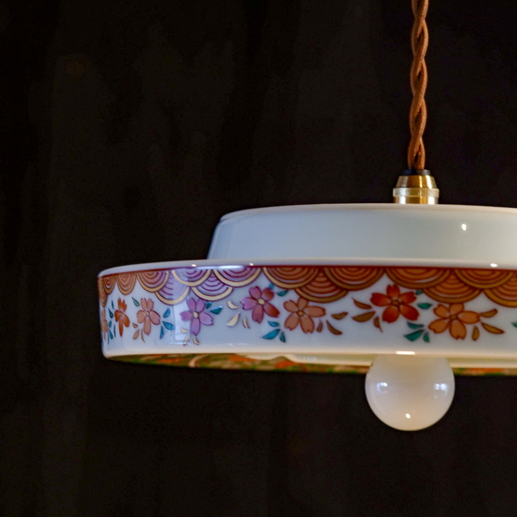 有田焼｜哲山作｜金彩｜緑・多彩色｜ペンダントライト