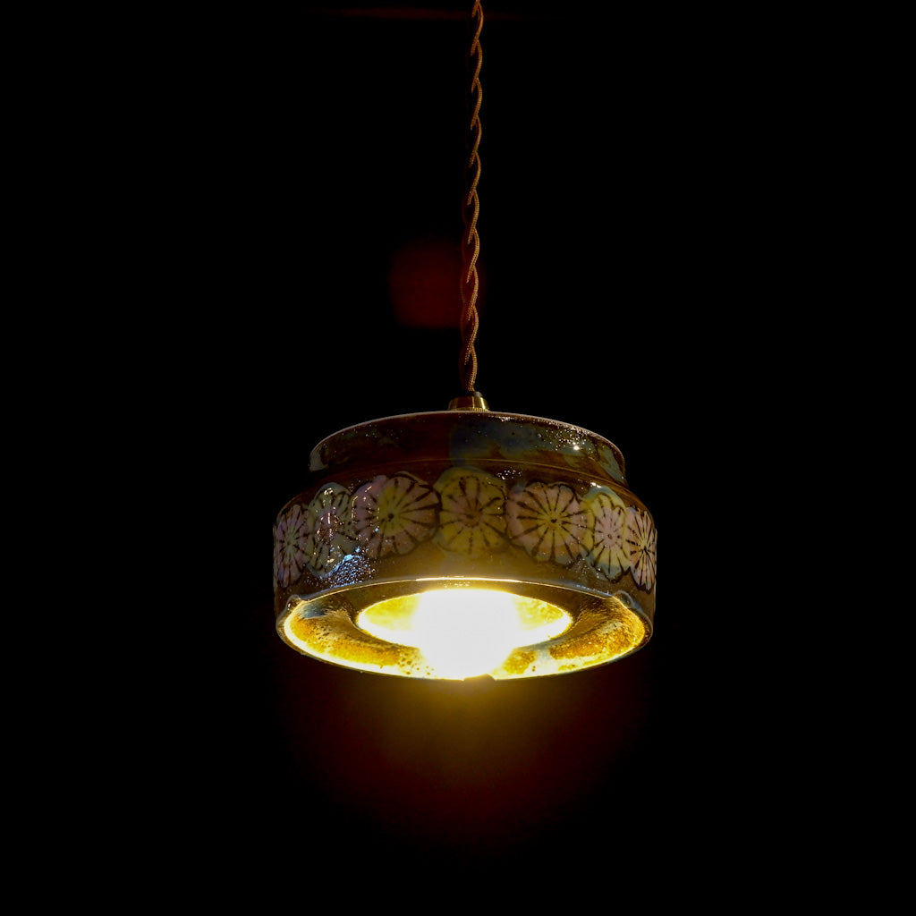 作地未詳｜土物｜花柄｜ペンダントライト