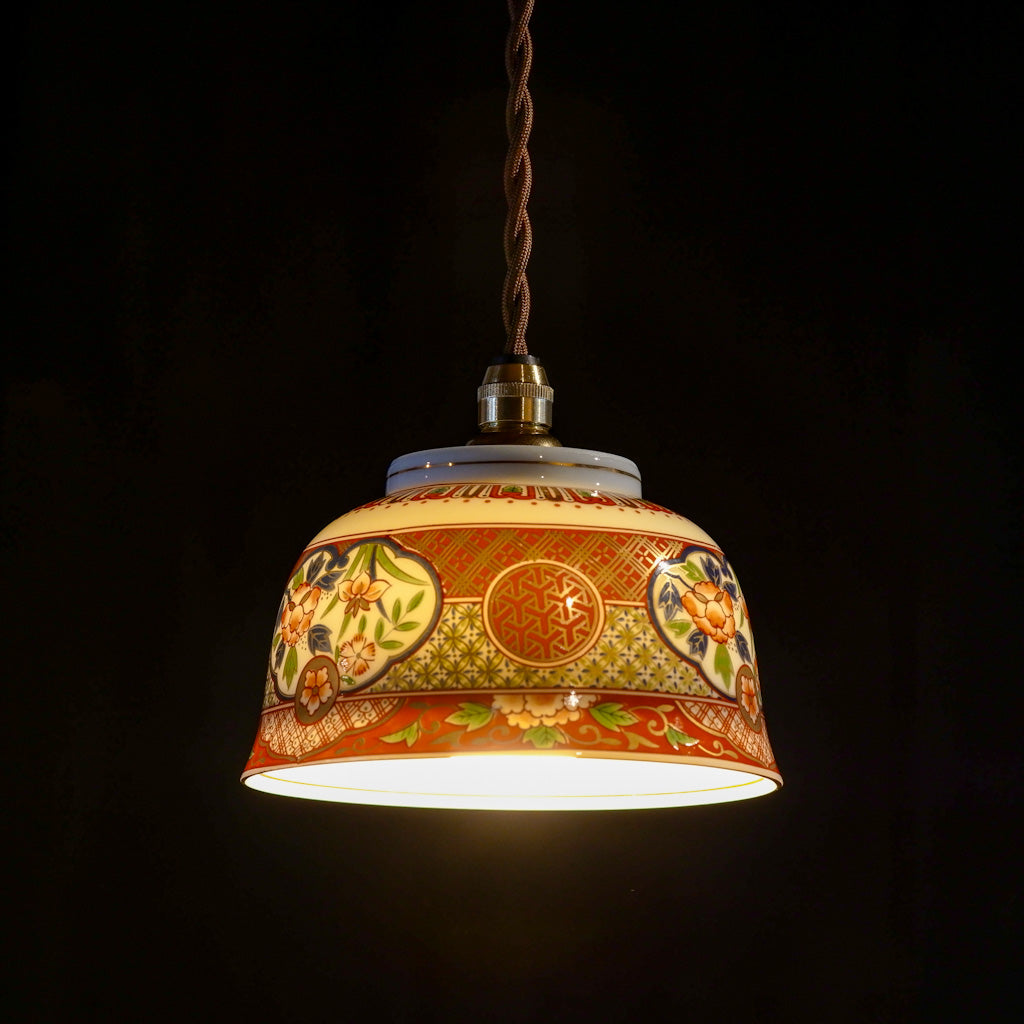 美濃焼｜庫山窯｜フタ付き茶碗｜ペンダントライト