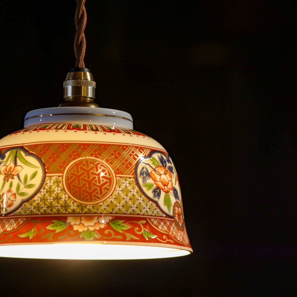 美濃焼｜庫山窯｜フタ付き茶碗｜ペンダントライト