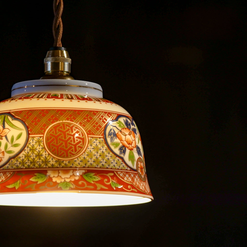 美濃焼｜庫山窯｜フタ付き茶碗｜ペンダントライト