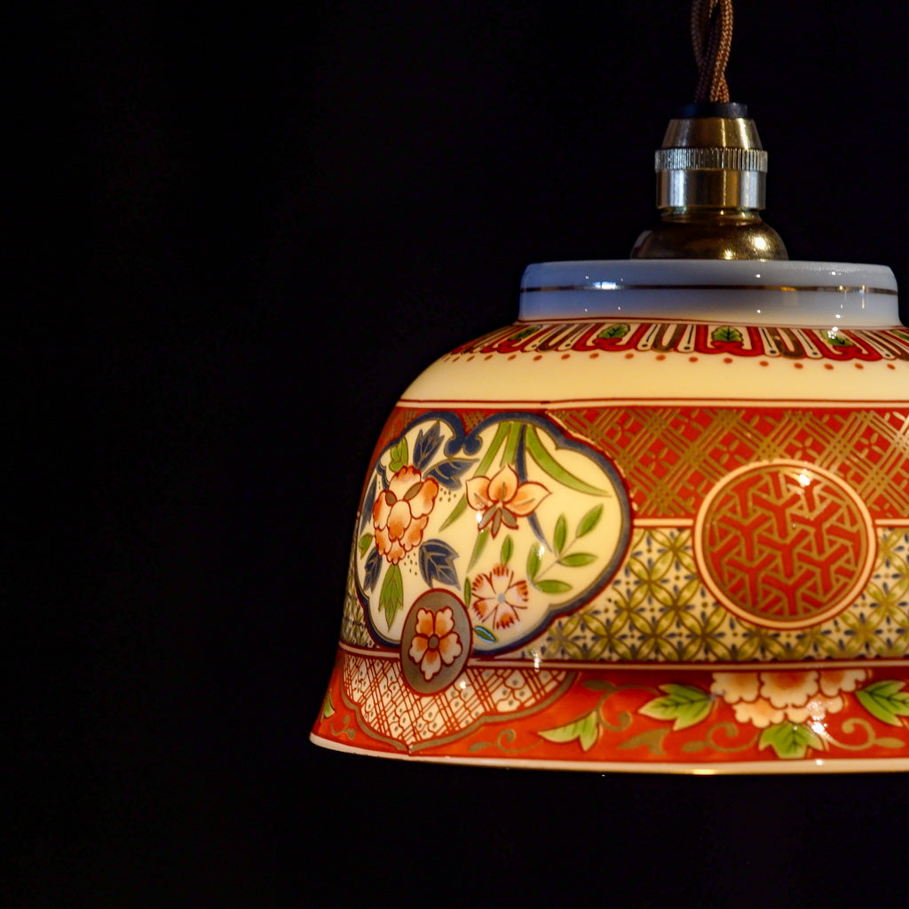 美濃焼｜庫山窯｜フタ付き茶碗｜ペンダントライト