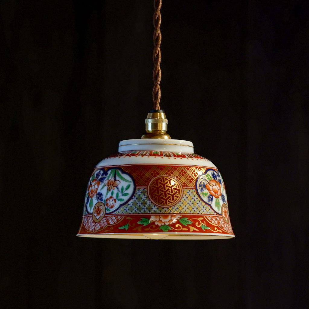 美濃焼｜庫山窯｜フタ付き茶碗｜ペンダントライト