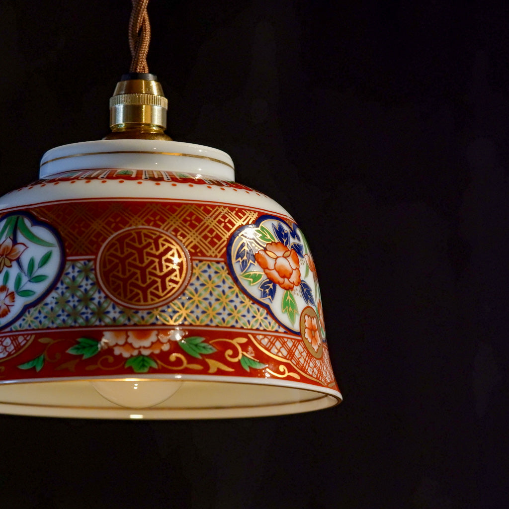 美濃焼｜庫山窯｜フタ付き茶碗｜ペンダントライト