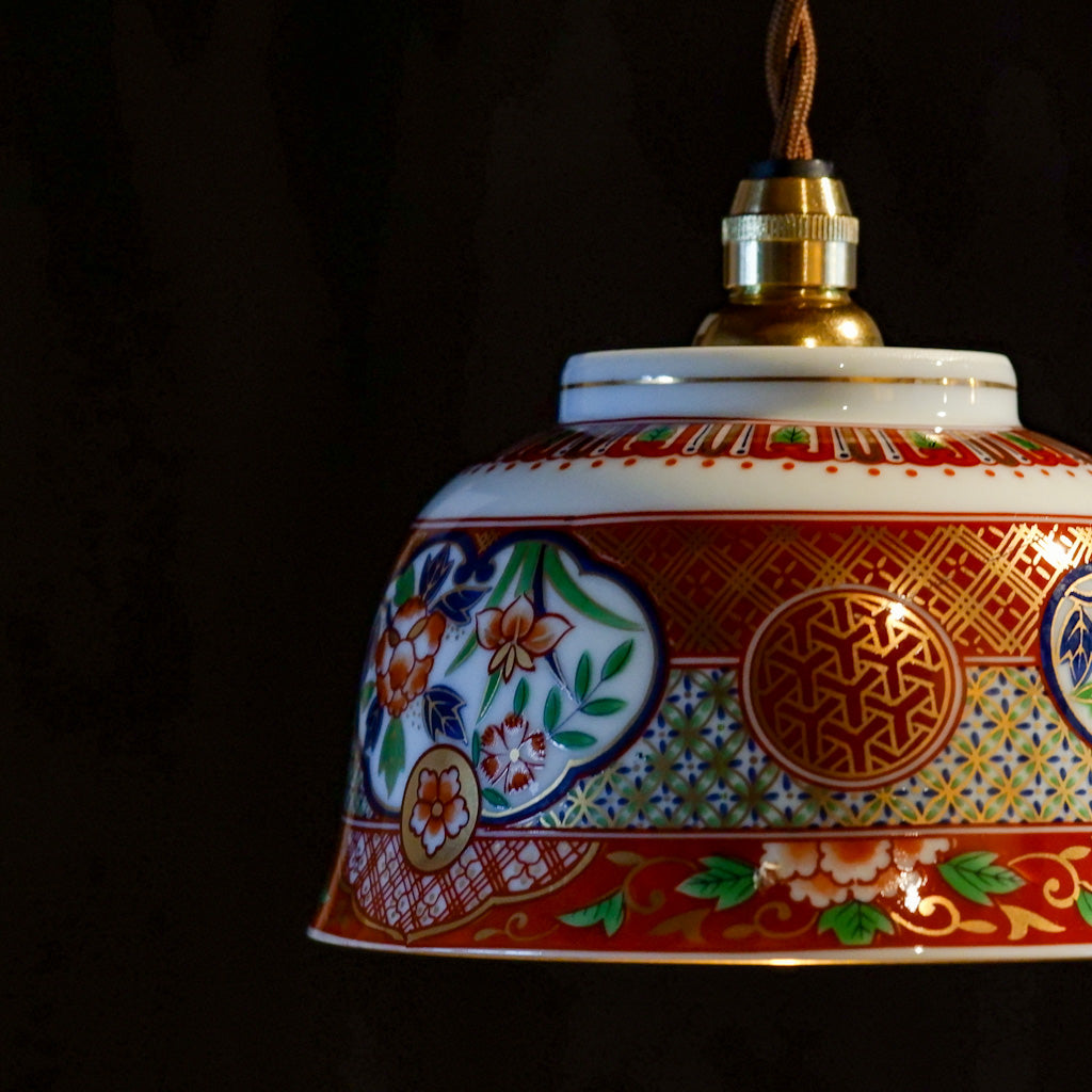 美濃焼｜庫山窯｜フタ付き茶碗｜ペンダントライト