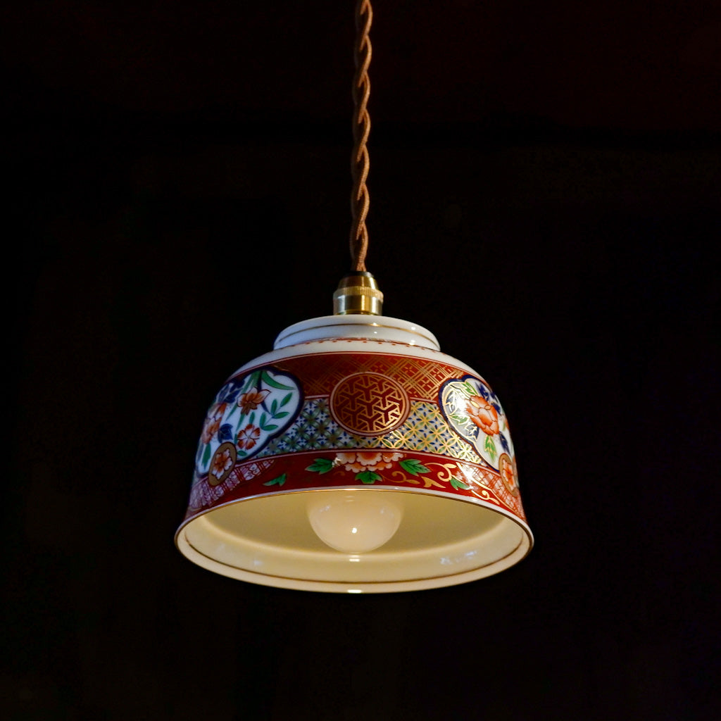 美濃焼｜庫山窯｜フタ付き茶碗｜ペンダントライト