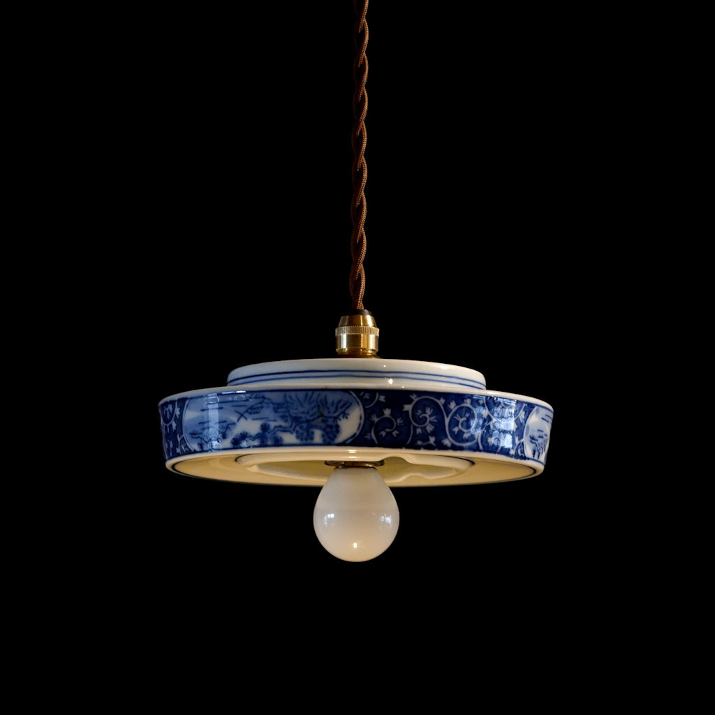 有田焼｜竜右ェ門｜唐草｜染付｜ペンダントライト