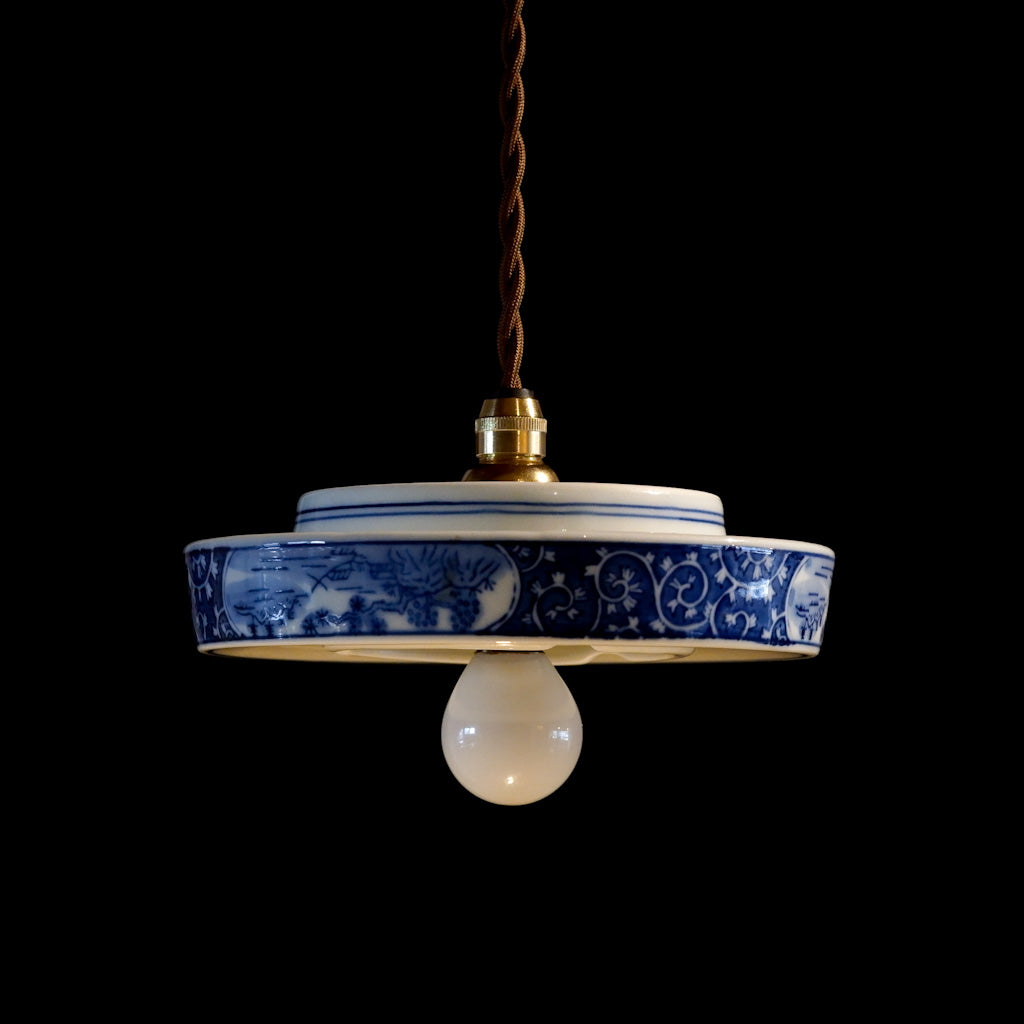 有田焼｜竜右ェ門｜唐草｜染付｜ペンダントライト