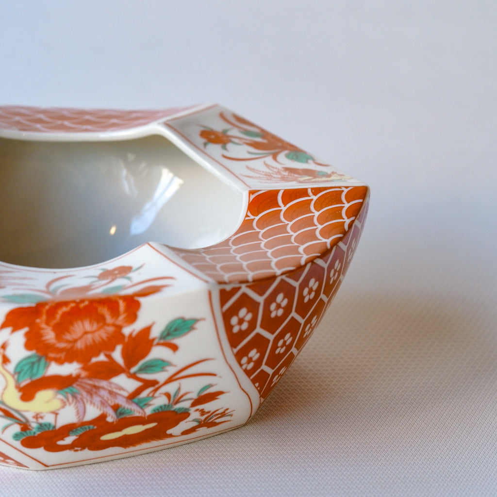 早期購入】伊万里焼？｜赤絵｜水仙｜ペンダントライト – アップ