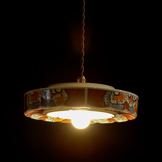 美濃焼｜陶峰｜菊花｜唐草｜ペンダントライト