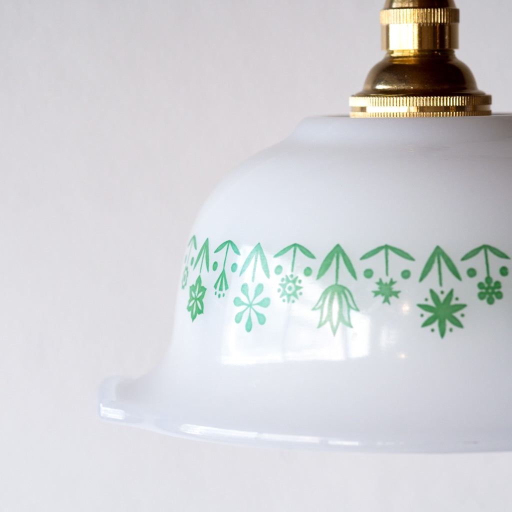 GLASBAKE｜キャセロール｜ミルクガラス｜緑｜ペンダントライト