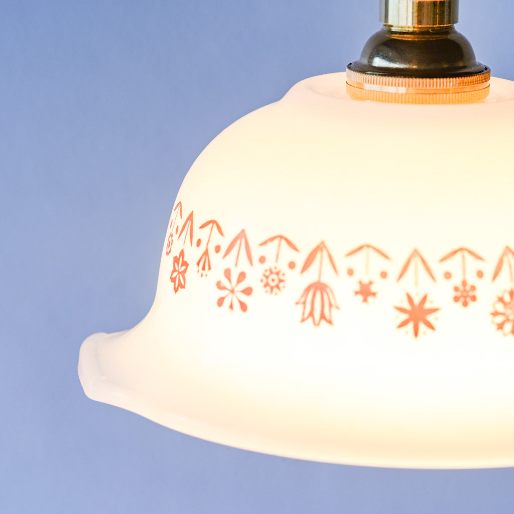 GLASBAKE｜キャセロール｜ミルクガラス｜赤｜ペンダントライト