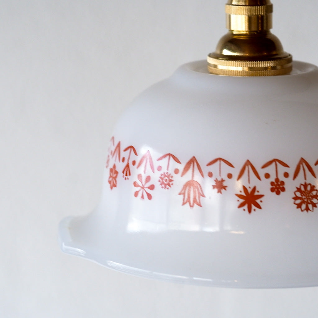 GLASBAKE｜キャセロール｜ミルクガラス｜赤｜ペンダントライト