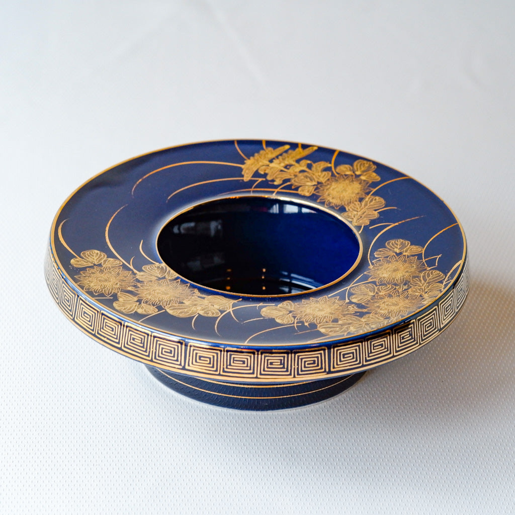 九谷焼｜九谷金甫｜雷文｜瑠璃・金彩｜ペンダントライト