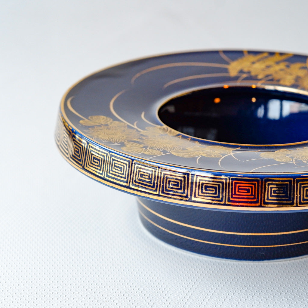 九谷焼｜九谷金甫｜雷文｜瑠璃・金彩｜ペンダントライト