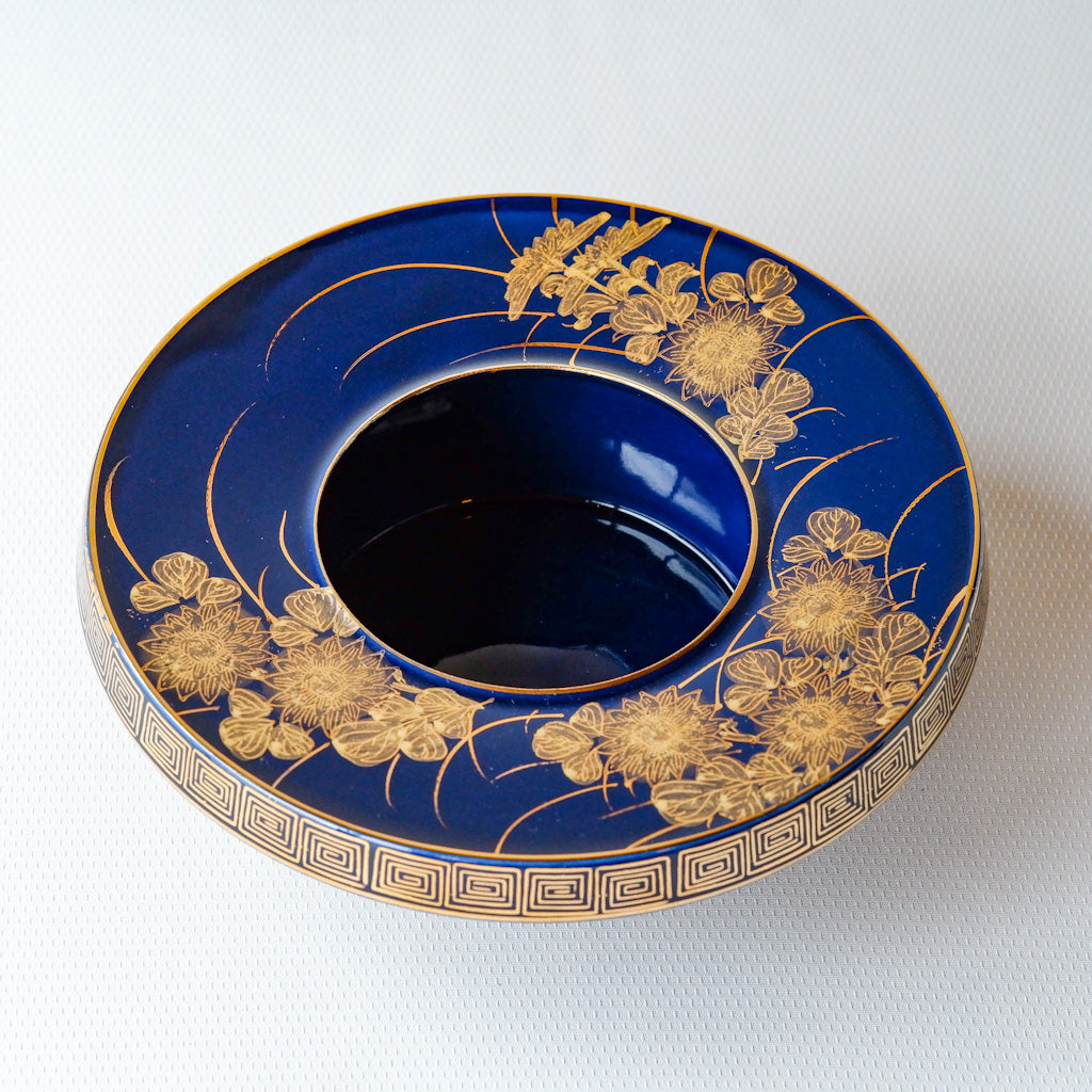 九谷焼｜九谷金甫｜雷文｜瑠璃・金彩｜ペンダントライト