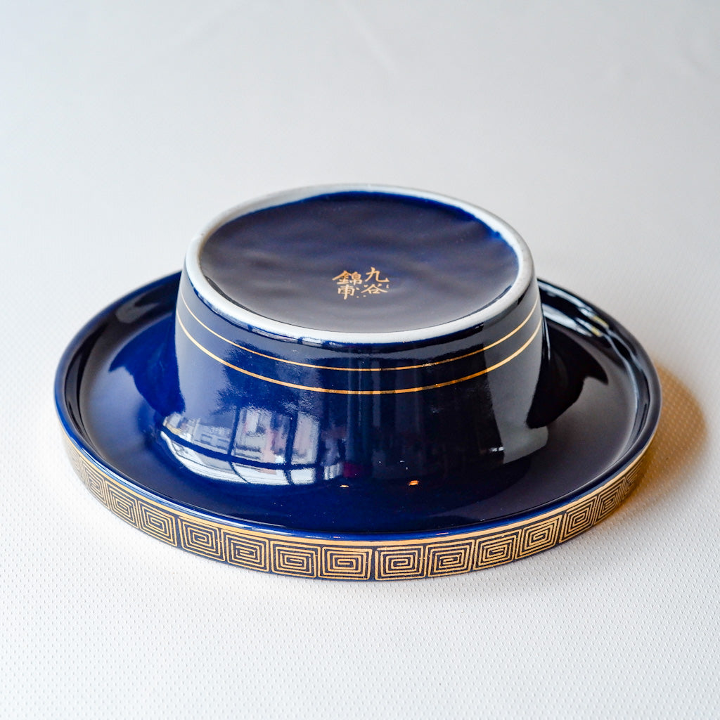 九谷焼｜九谷金甫｜雷文｜瑠璃・金彩｜ペンダントライト