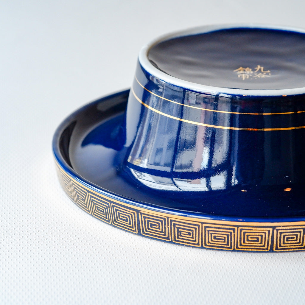 九谷焼｜九谷金甫｜雷文｜瑠璃・金彩｜ペンダントライト