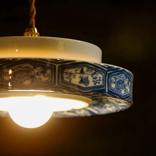 有田焼｜清陶苑｜染付｜亀甲｜ペンダントライト