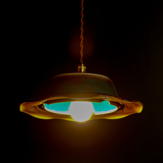 九谷焼｜色絵黄彩釉｜作家物｜ペンダントライト