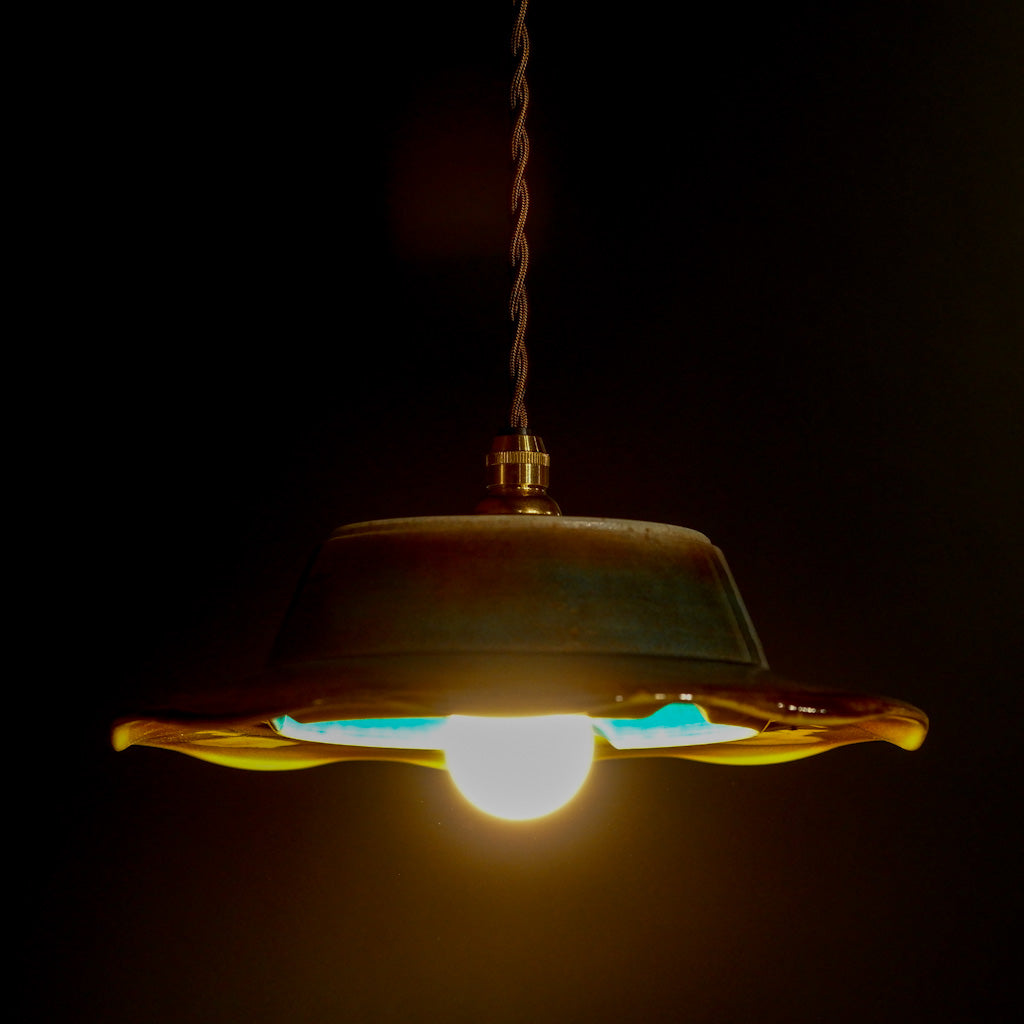 九谷焼｜色絵黄彩釉｜作家物｜ペンダントライト