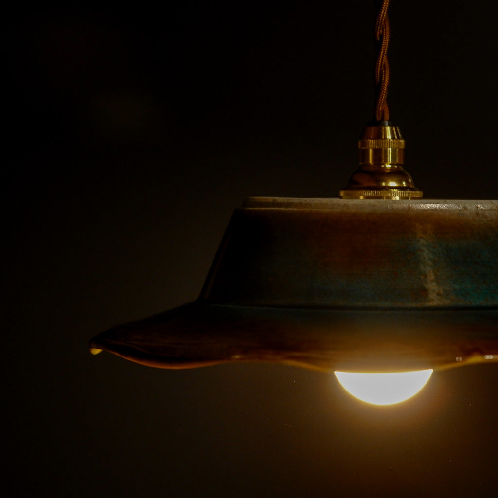 九谷焼｜色絵黄彩釉｜作家物｜ペンダントライト