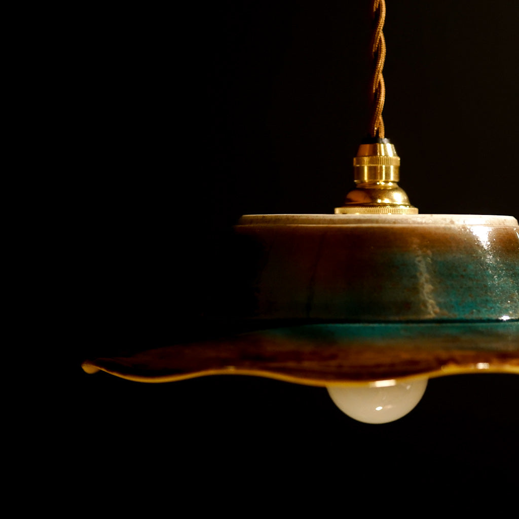 九谷焼｜色絵黄彩釉｜作家物｜ペンダントライト