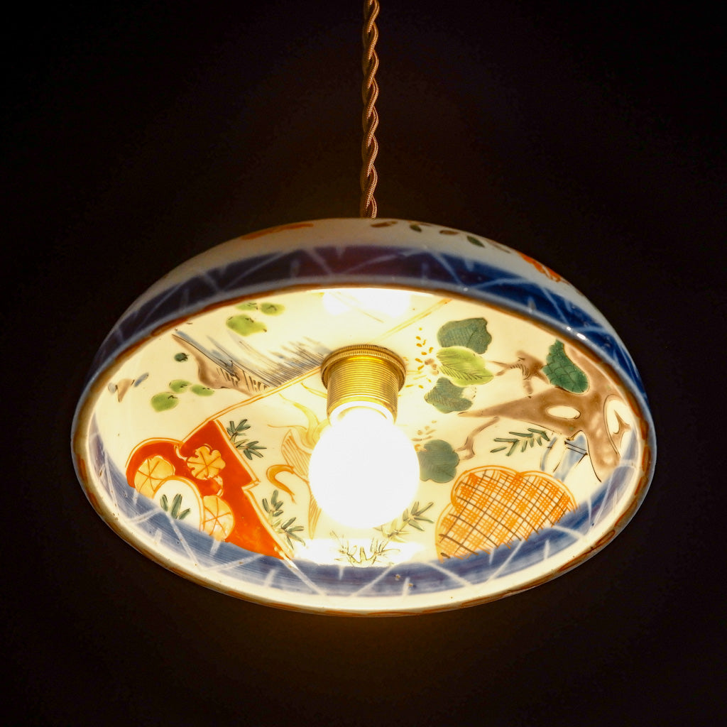 古伊万里？｜骨董｜色絵｜中皿｜ペンダントライト