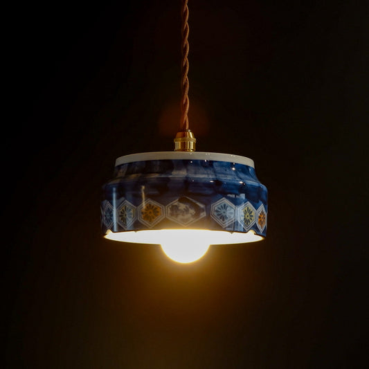 有田焼｜清陶苑｜染付｜亀甲｜ペンダントライト